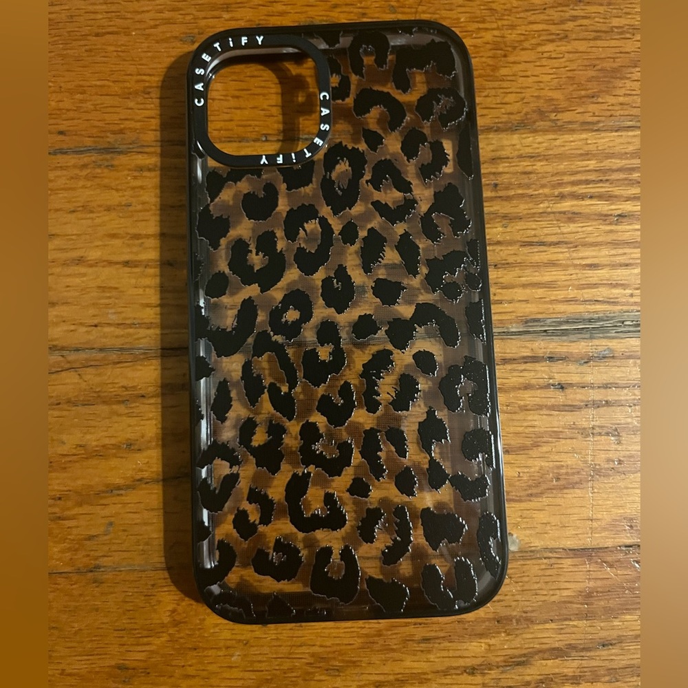 Black Transparent Leopard Print iPhone 13 case